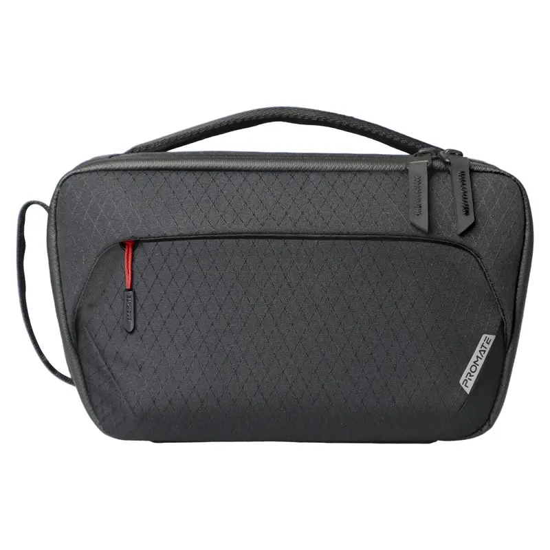 Promate UrbanPouch Versatile Tech Essential Organizer Pouch with Multiple Pockets Black Bag