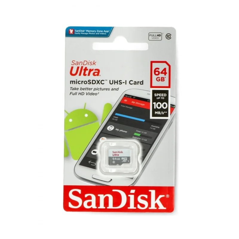 MICRO SD SANDISK 100MB/S CLS1 64G