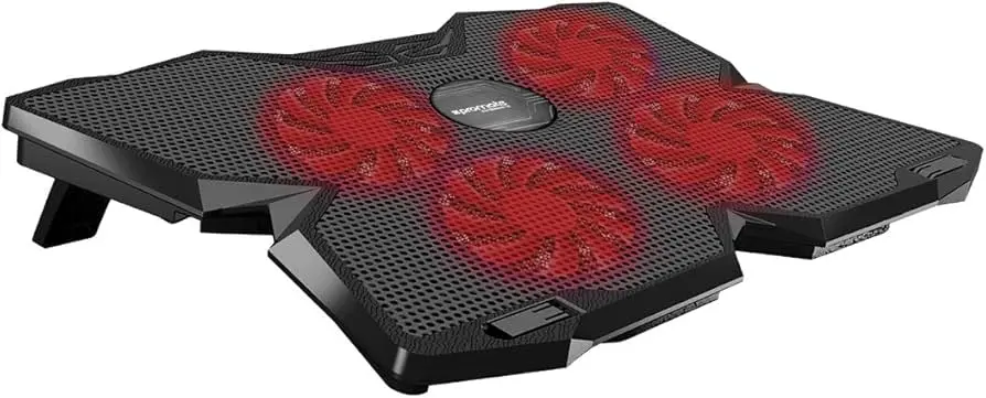 Promate Laptop Cooling Pad with Silent Fan Led cool Red Lights AirBase-3 Black