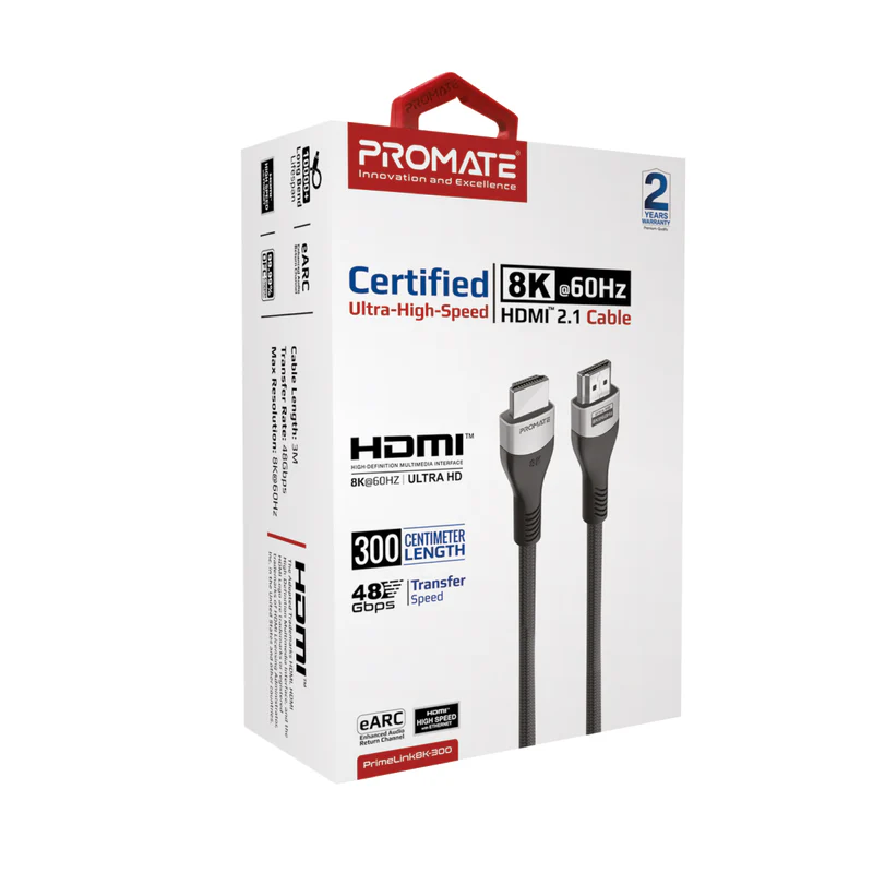 Promate PrimeLink8K-300 Certified Ultra-High-Speed 8K@60Hz HDMI Cable