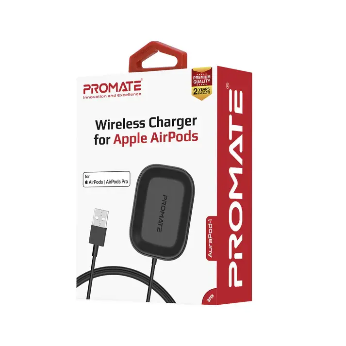 Promate AuraPod-1 for Apple AirPods Wireless Charge Black