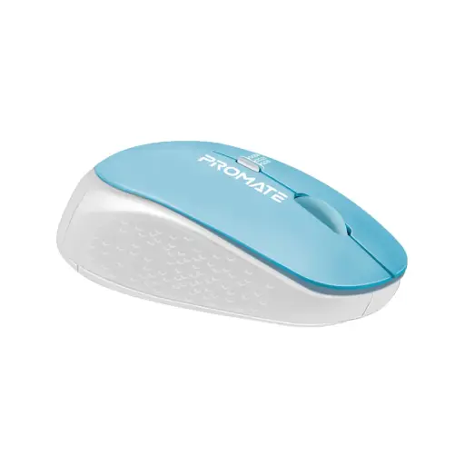 Promate 1600DPI MaxComfort® Ergonomic Wireless Tracker Blue Mouse