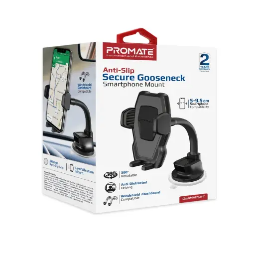 Promate DashMount Anti-Slip Secure Gooseneck Smartphone Mount