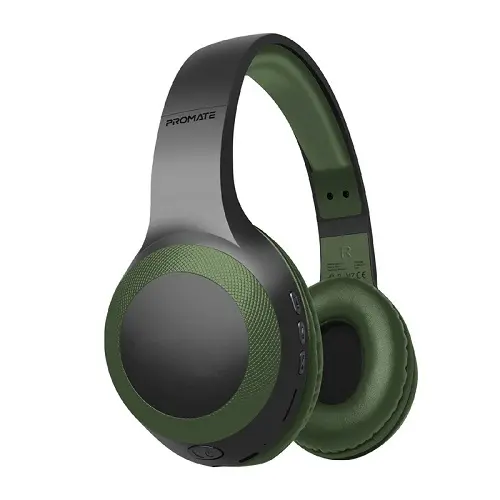 Promate LaBoca Deep Bass Over-Ear Wireless MidnightGreen Headphones