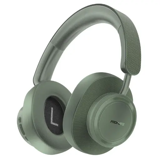 Promate Takt High Fidelity Over-Ear Stereo Wireless MidnightGreen Headphones
