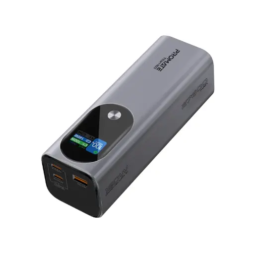 Promate Titan-160 Ultra-Compact 160W Multi-Port PD 3.1 with TFT LCD Screen Power Bank