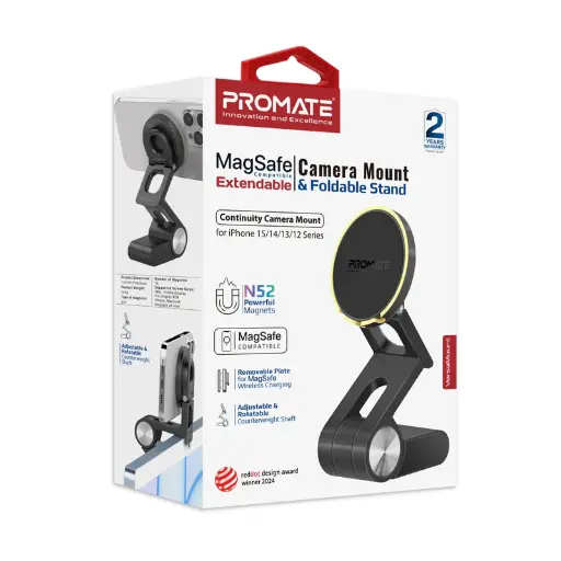 Promate MagSafe Compatible Extendable Camera Mount & Folding Stand  