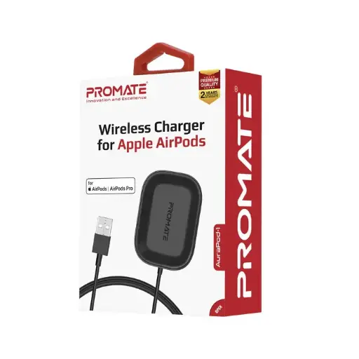 Promate AuraPod-1 for Apple AirPods Wireless Charge Black