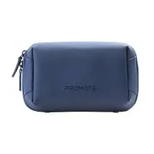 Promate velura Large Capacity Tech Accessory Pouch with Multiple Compartments Blue Bag