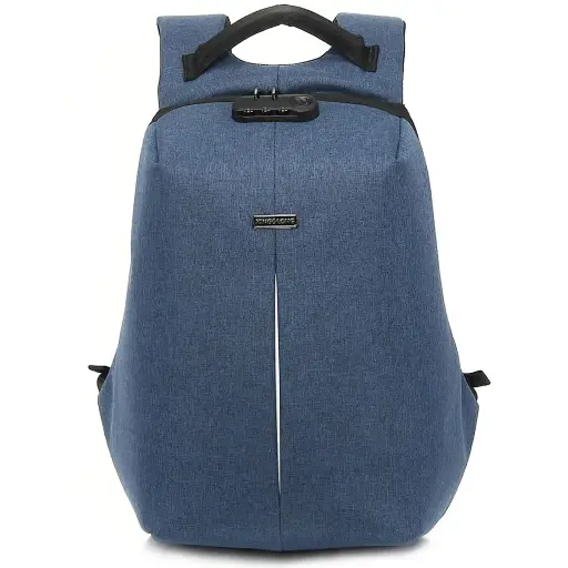 ”Promate Defender-16 Anti-Theft Backpack for 16 Laptop with Integrated USB Charging Port Blue Bag