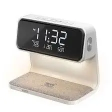 Promate Lumix-15W Multi-Function LED Alarm Clock with Wireless Charger