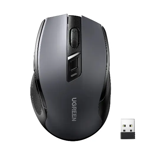 UGREEN Wireless Ergonomic Mouse 4000 DPI 6 Buttons, 2.4G USB Cordless Silent Mice with Nano Receiver black 90855