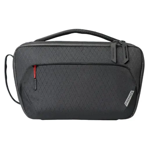 Promate UrbanPouch Versatile Tech Essential Organizer Pouch with Multiple Pockets Black Bag